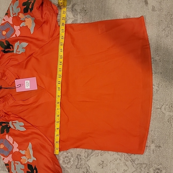 THML Elian Orange Floral Embroidered Blouse~Size Medium~NWT - Picture 2 of 7